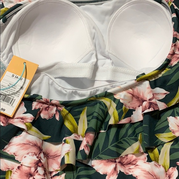 Strapless One Piece Swimsuit - Palm Floral - Picture 12 of 13